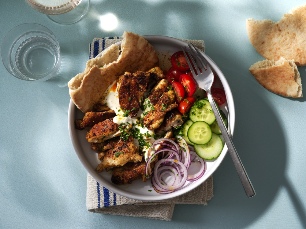 Chicken shawarma med örtig vitlökssås