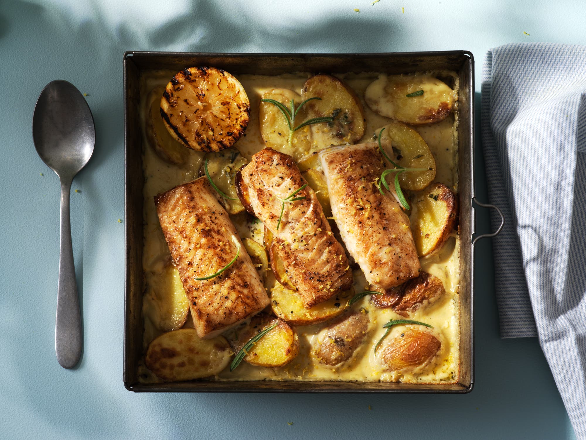 Kolja i krämig rosmarinsås