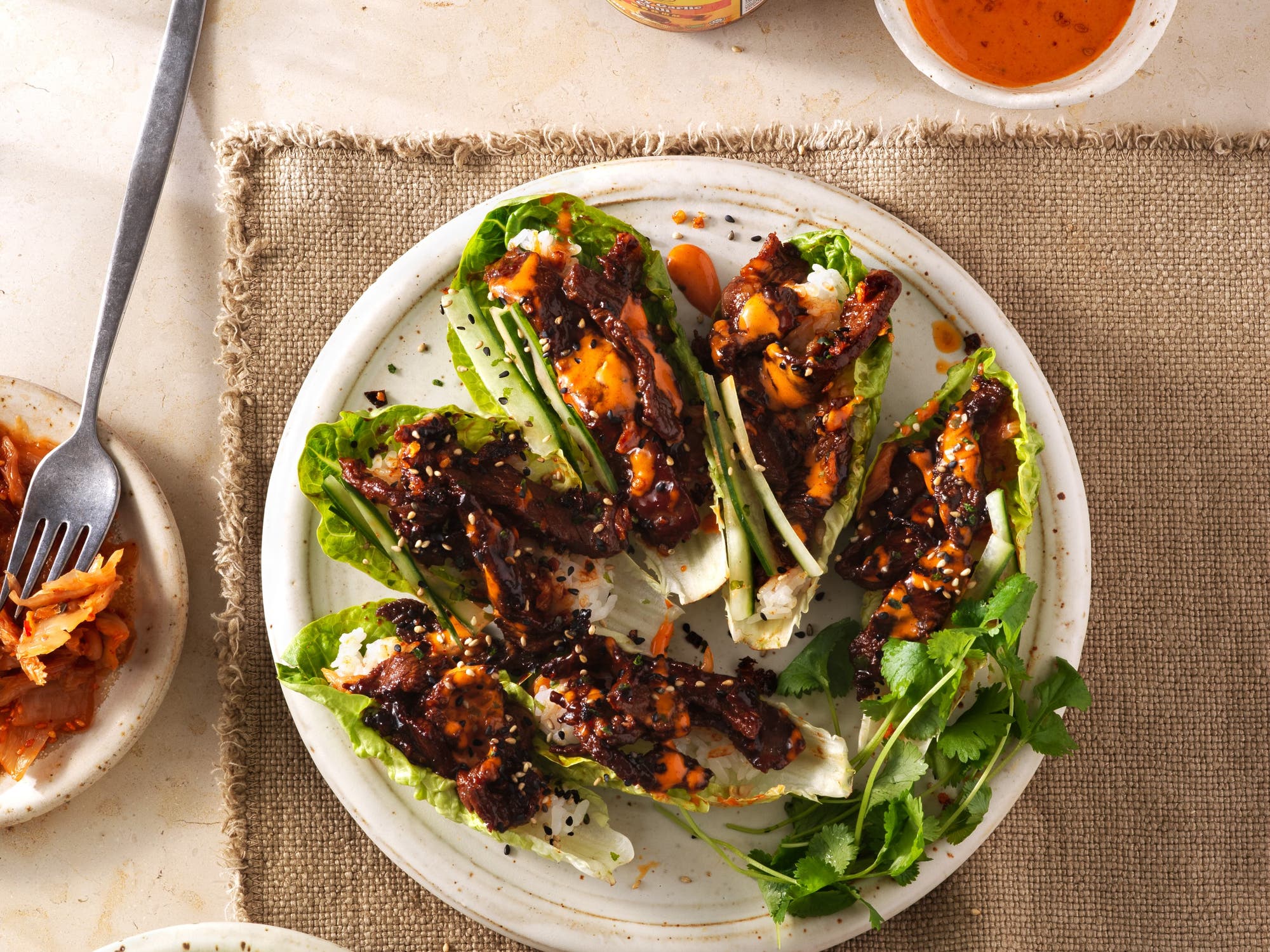 Bulgogi i salladsblad